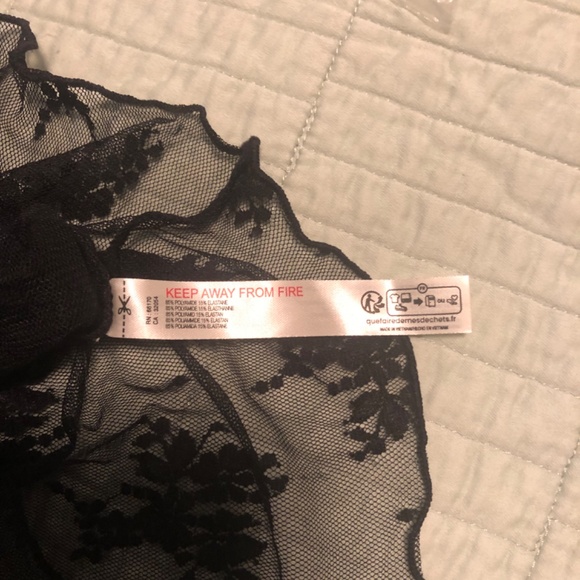 NWT Free People Black Shirt Lace Layered in Luxe Tee T-shirt T M Medium - Picture 4 of 8